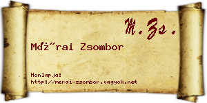 Mérai Zsombor névjegykártya